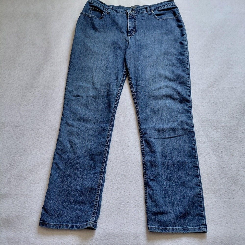 Riders by Lee Classic Fit Denim Jeans Womens 18W Long Blue Medium Wash High Rise